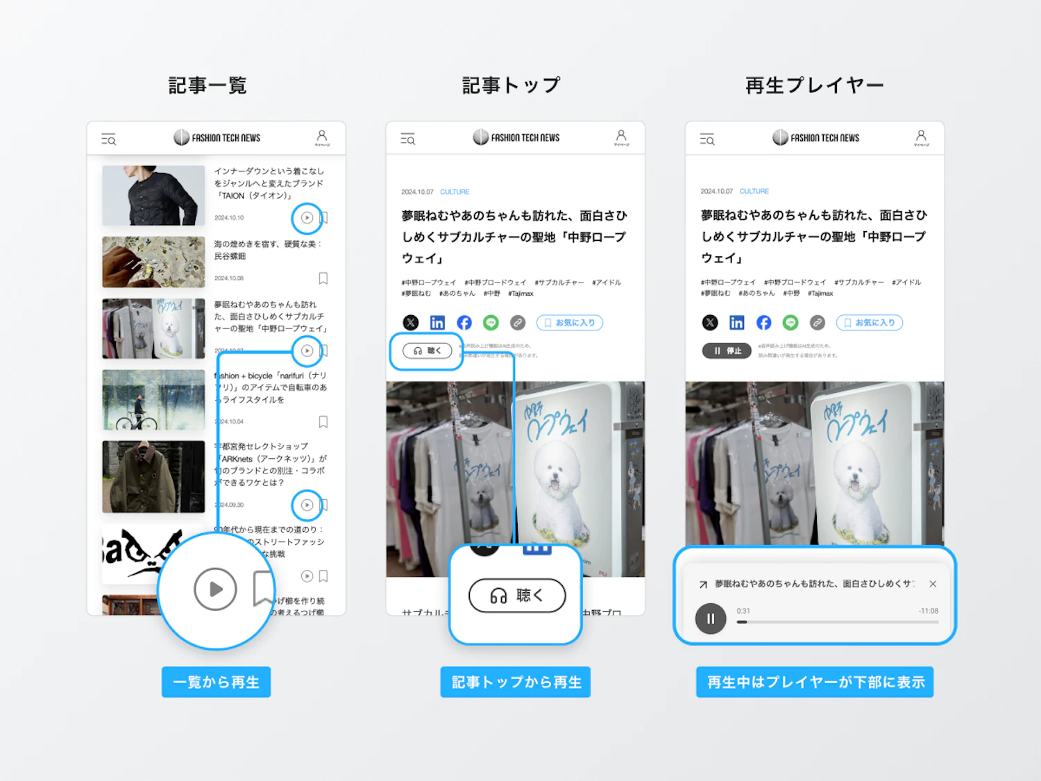 新機能追加のお知らせ（音声読み上げ機能 β版） | fashion tech news
